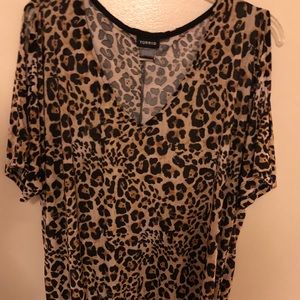 Torrid Cold-Shoulder Leopard Print Blouse